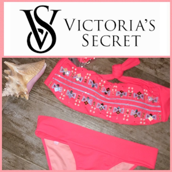 Victoria's Secret Other - 🌟HP🌟Victoria’s Secret Bandeau Top Bikini Set L